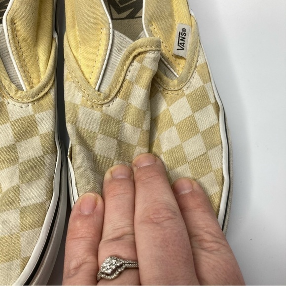 Vans yellow checkered slip on sneakers unisex sizing - Picture 3 of 8